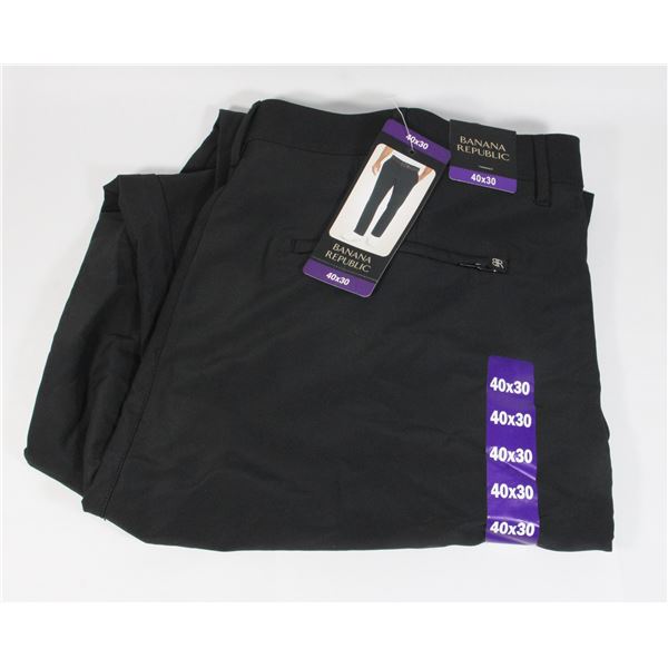40X30 BANANA REPUBLIC DRESS PANTS BLACK NEW
