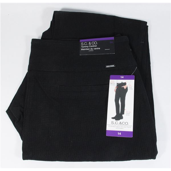 SIZE 14 S.C&CO PANTS BLACK NEW