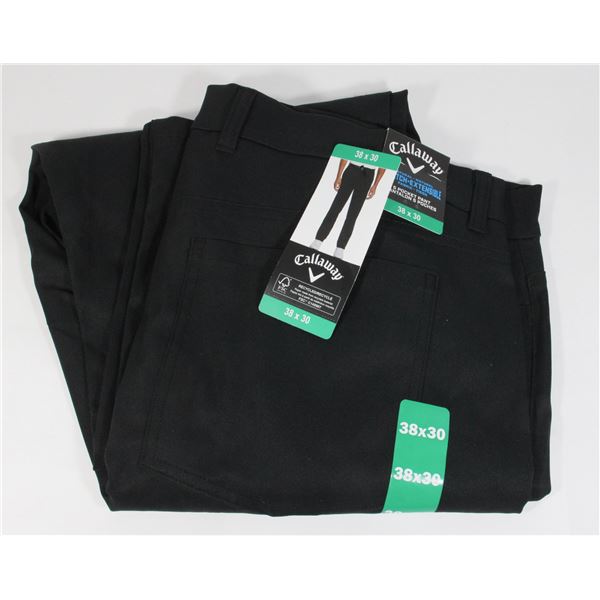 38X30 CALLAWAY DRESS PANTS NEW BLACK