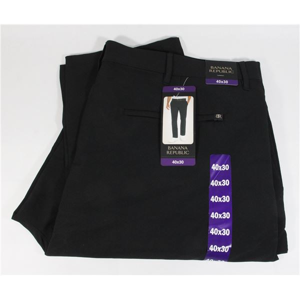 40X30 BANANA REPUBLIC DRESS PANTS BLACK NEW