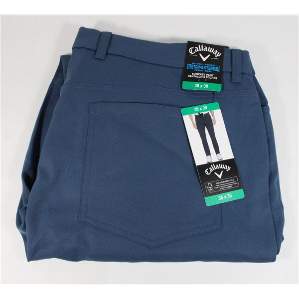 38X30 CALLAWAY DRESS PANTS NEW BLUE