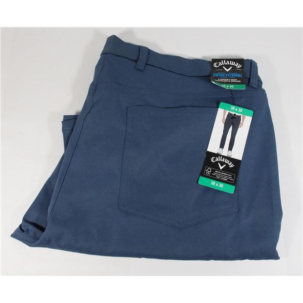 38X30 CALLAWAY DRESS PANTS NEW BLUE