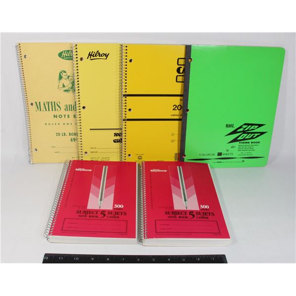 6 ANTIQUE NOTE BOOKS