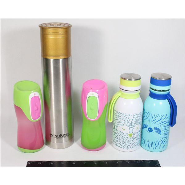 LOT OF WATER BOTTLES - PLASTIC AND ALUMINUM