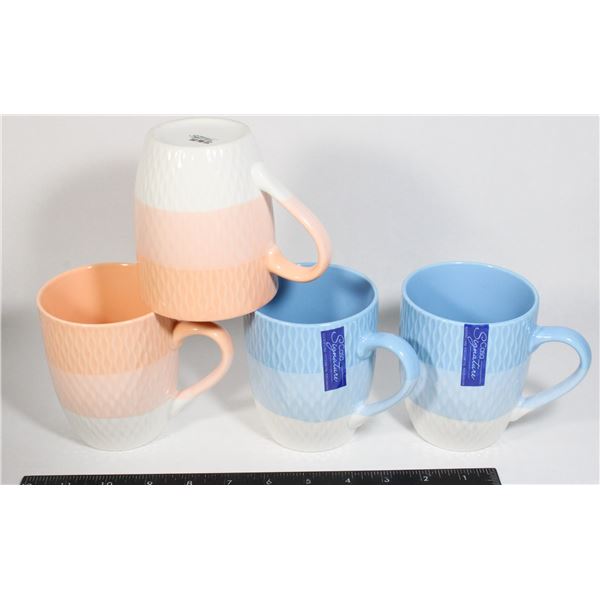 BOX OF 4 CASA SIGNATURE FINE PORCELAIN CUPS