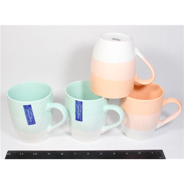 BOX OF 4 CASA SIGNATURE FINE PORCELAIN CUPS