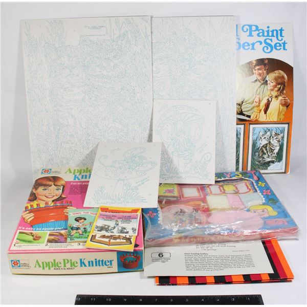 BOX OF VINTAGE CRAFTING ITEMS INCLUDING