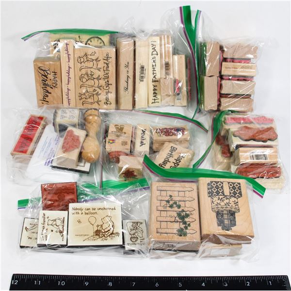 BOX OF ASSORTED INK STAMP COLLECTION
