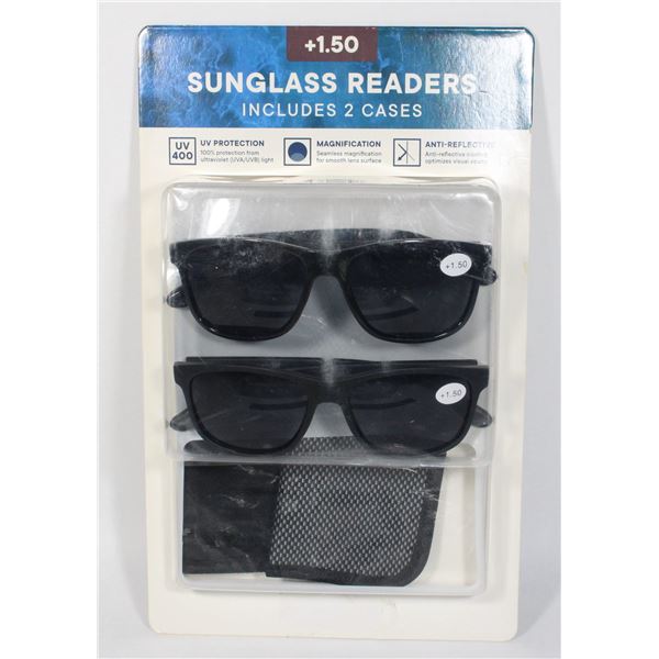2 PAIRS SUNGLASSES WITH 2 CASES NEW IN BOX