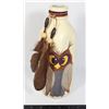 Image 1 : HAND PAINTED GLASS OWL VASE WITH FEATHERS