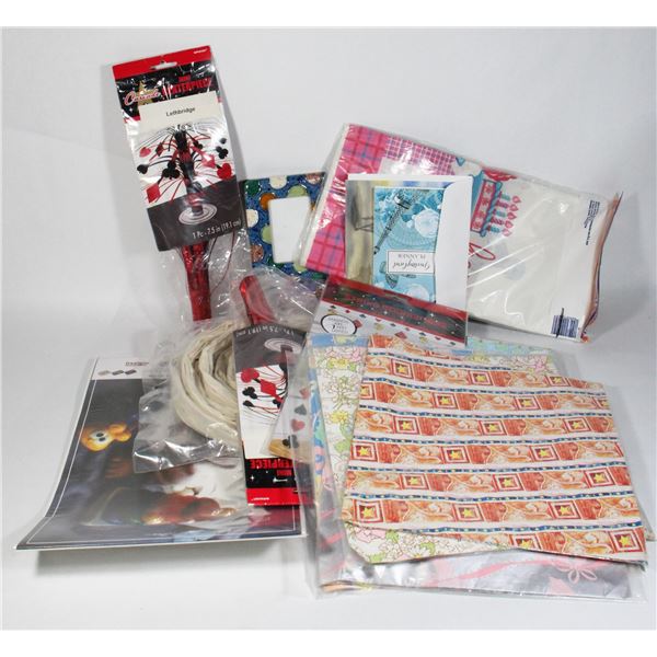 LOT OF VINTAGE PARTY DECOR AND CRAFTING ITEMS