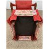Image 16 : ANTIQUE GOOSENECK ARM ROCKING CHAIR WITH MID-CENTURY UPHOLSTERY AND MATCHING OTTOMAN