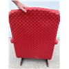 Image 9 : ANTIQUE GOOSENECK ARM ROCKING CHAIR WITH MID-CENTURY UPHOLSTERY AND MATCHING OTTOMAN