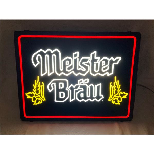 MEISTER BRAU LIGHTED BAR SIGN - WORKS!