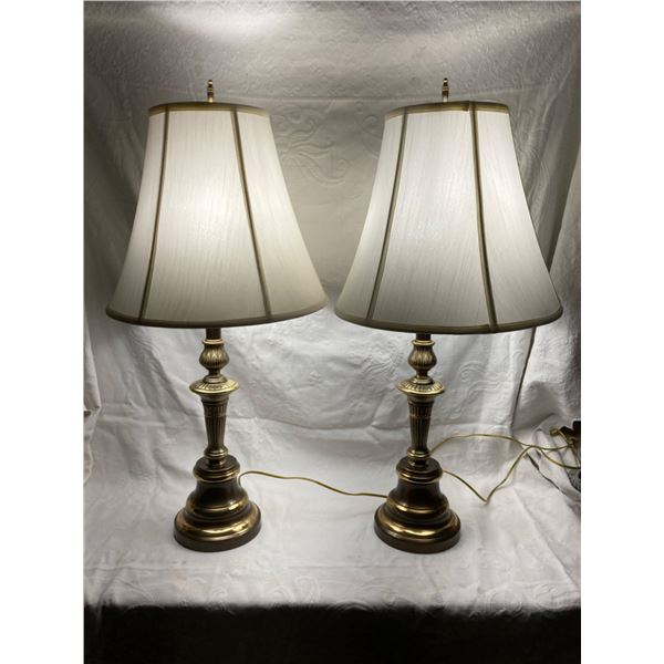 MATCHING BRASS LAMPS, PAIR