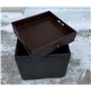 Image 5 : ASHLEY BONDED LEATHER STORAGE AND SERVING TRAY OTTOMAN