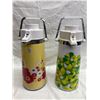 Image 1 : VINTAGE 1970S AIRPOT FLORAL PUMP VACUUM BEVERAGE DISPENSERS, LOT OF 2