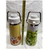 Image 2 : VINTAGE 1970S AIRPOT FLORAL PUMP VACUUM BEVERAGE DISPENSERS, LOT OF 2