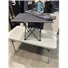 Image 1 : NEW BLACK METAL ROLLING FOLD UP CAMP TABLE, 27 X 18 IMNCH