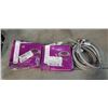 Image 1 : 2 NEW PAIRS OF 6-FT STAINLESS STEEL APPLIANCE FILL HOSE AND TWO 8-FT HYBRID VENT DRYER HOSE WITH CLA