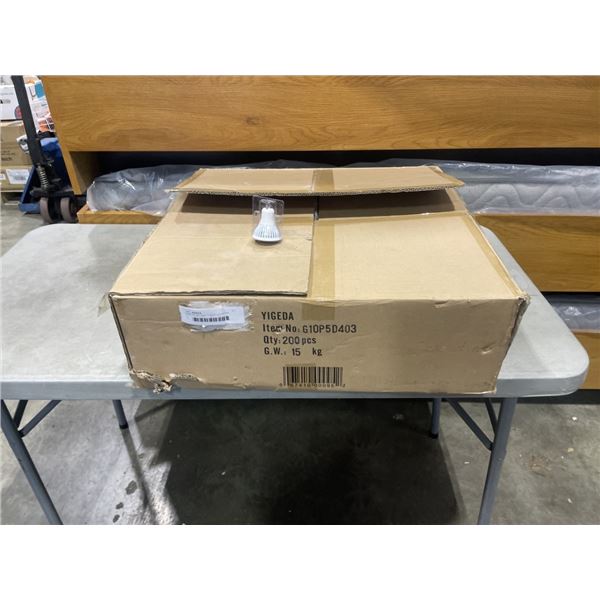 CASE OF 200 NEW YIGEDA LED BULBS