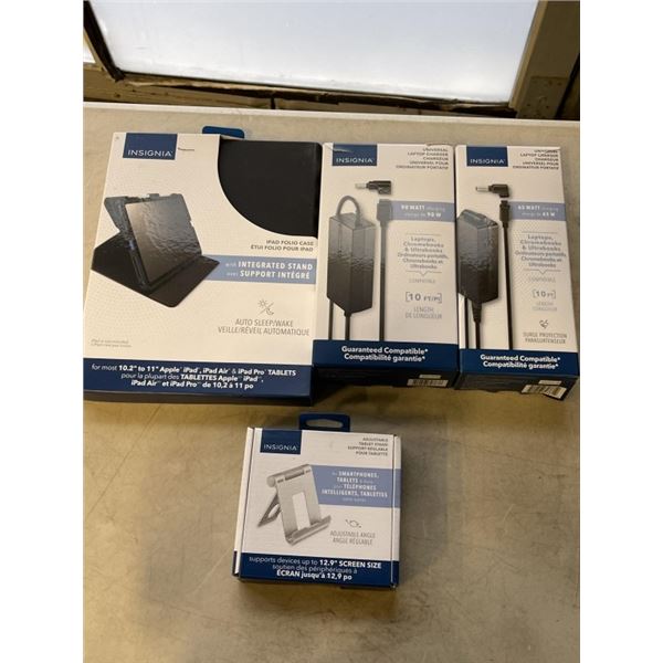 2 NEW INSIGNIA UNIVERSAL LAPTOP CHARGERS AND ELECTRONIC ACCESSORIES