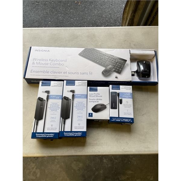 2 NEW INSIGNIA UNIVERSAL LAPTOP CHARGERS AND ELECTRONIC ACCESSORIES