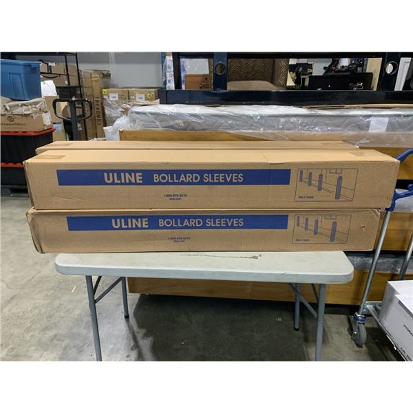 4 NEW ULINE BLACK PLASTIC BOLLARD COVERS, MODEL H-9231BL