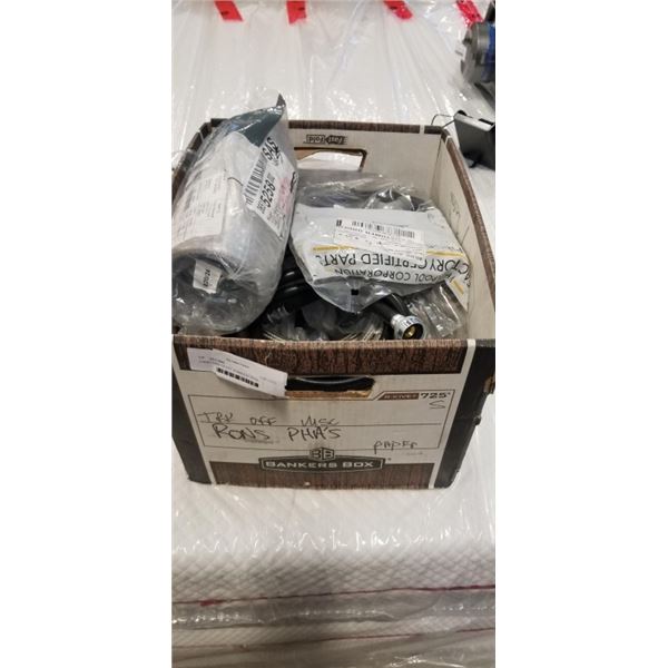 BOX OF STAINLESS STEEL APPLIANCE FILL HOSE AND 8-FT HYBRID VENT DRYER HOSE WITH SOME CLAMPS