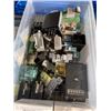 Image 4 : 3 TOTES AND TRAY OF VINTAGE ELECTRICAL REPAIR, TESTING, CONTACT ETC