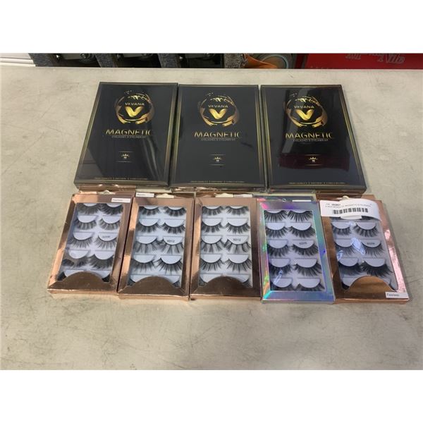 8 NEW BOXES OF MAGNETIC EYELASHES, 10 PAIRS PER BOX