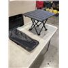 Image 2 : NEW BLACK METAL ROLLING FOLD UP CAMP TABLE, 16 X 14 INCH