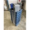 Image 2 : 8 BLUE AND GREY  STORAGE TOTES WITH LIDS 18 X 14 INCH