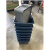 Image 3 : 8 BLUE AND GREY  STORAGE TOTES WITH LIDS 18 X 14 INCH