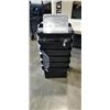 Image 1 : 6 BLACK STORAGE TOTES WITH LIDS 18 X 14 INCH