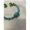 Image 3 : SCARAB W/ TURQUOISE BEADS BRACELET AND 2 SCARAB BEADS