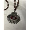 Image 2 : EXTRA LENGTH SEMI PRECIOUS STONE BEADS W/ PENDANT NECKLACE 35" LENGTH