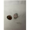 Image 2 : PAIR OF STERLING SILVER W/ LARGE AGATE STONE CLIP ON EARRINGS, MARKED SILVER IONA