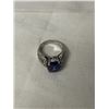 Image 2 : STERLING SILVER W/ PURPLE AND WHITE STONES RING, MARKED 925 CZ ADI CHINA SIZE 6