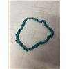 Image 1 : NATURAL BLUE TURQUOISE STONE NECKLACE CHOKER 15" LENGTH