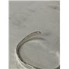 Image 2 : HAND HAMMERED STERLING SILER OPEN CUFF BANGLE, HAND POLISHED MARKED STERLING