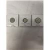Image 2 : 3 1947 MAPLE LEAF CANADIAN COINS 25 CENT, 10 CENT, 5 CENT .800 SILVER