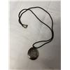 Image 1 : AMMONITE FOSSIL PENDANT W/ BLACK CORD NECKLACE