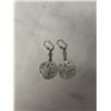 Image 1 : PAIR OF STERLING SILVER SAND DOLLAR DANGLE EARRINGS