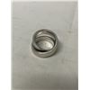 Image 2 : 925 STERLING SILVER DOUBLE RING BAND MARKED S925 MINI CYBER SIZE 8