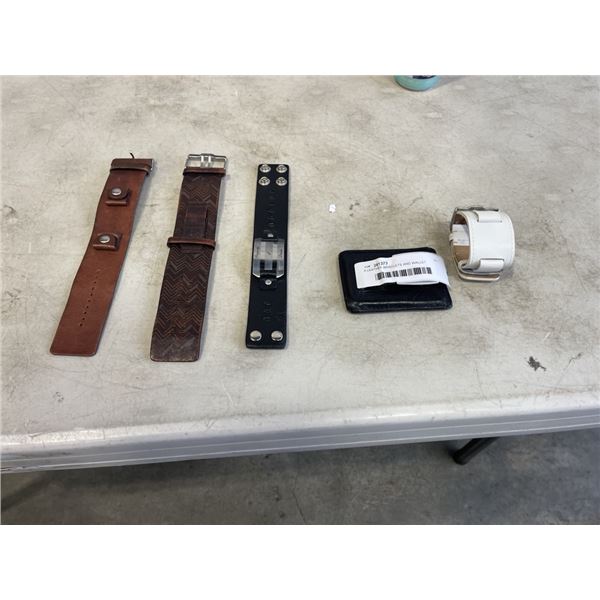 4 LEATHER BRACLETS AND WALLET