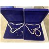 Image 1 : 2 NEW PEARL NECKLACE, EARRINGS AND BRACELET SETS
