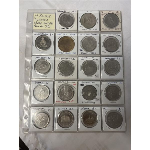 19 DIFFERENT BC TRADE DOLLARS FROM THE 70S