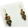 Image 1 : 22KT GOLD PLATED STERLING SILVER NATURAL ENHANCED RUBY AND NATURAL GREEN ONYX (0.88CT) WITH NATURAL 