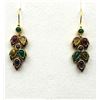 Image 2 : 22KT GOLD PLATED STERLING SILVER NATURAL ENHANCED RUBY AND NATURAL GREEN ONYX (0.88CT) WITH NATURAL 